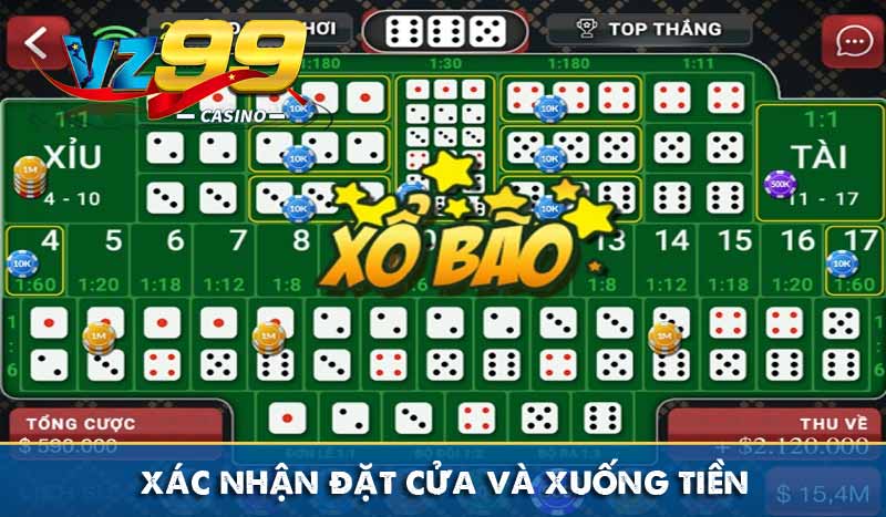 xác nhận đặt cửa và xuống tiền