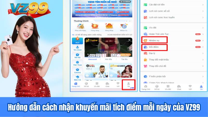 Tích điểm mỗi ngày - quà xịn về tay cùng VZ99 4 Hướng dẫn cách nhận khuyến mãi tích điểm mỗi ngày của VZ99
